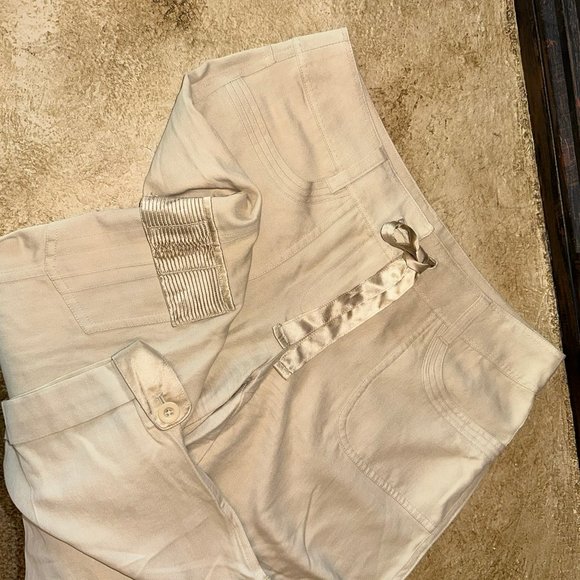 WHBM silky cargo pants with ribbon/satin trim NWOT - Picture 11 of 11